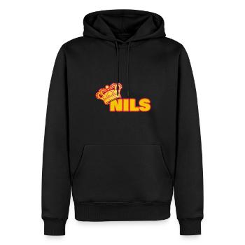 Krone für Nils - Männer Premium Bio Hoodie - Schwarz - Vorne - Nico (187cm)