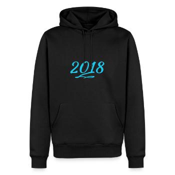 2018 - Männer Premium Bio Hoodie - Schwarz - Vorne - Nico (187cm)