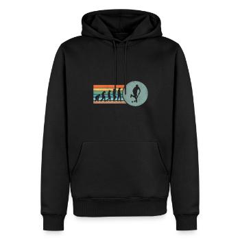 Évolution des joueurs de hockey sur gazon Retro Scoring Goalke - Sweat à capuche Premium bio Homme - noir - Devant - Nico (187cm)