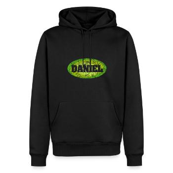 Daniel - Männer Premium Bio Hoodie - Schwarz - Vorne - Nico (187cm)