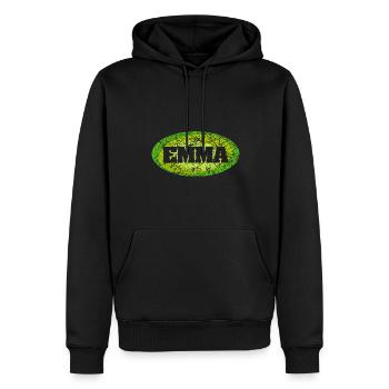emma - Männer Premium Bio Hoodie - Schwarz - Vorne - Nico (187cm)