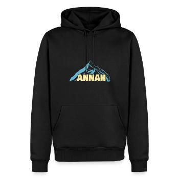 Nom de la femme Annah - Sweat à capuche Premium bio Homme - noir - Devant - Nico (187cm)