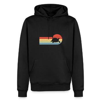 Sunset Retro Reptile Turtle Tortoise Fan - Sweat à capuche Premium bio Homme - noir - Devant - Nico (187cm)