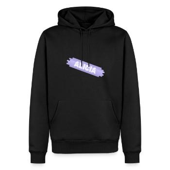 Mère Alicia - Sweat à capuche Premium bio Homme - noir - Devant - Nico (187cm)