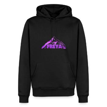 Berg Freya - Männer Premium Bio Hoodie - Schwarz - Vorne - Nico (187cm)