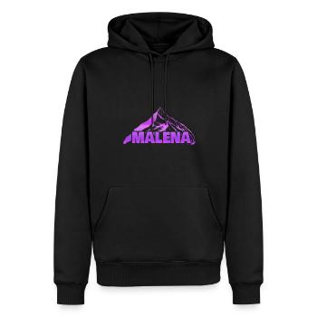 Malena als Berg - Männer Premium Bio Hoodie - Schwarz - Vorne - Nico (187cm)