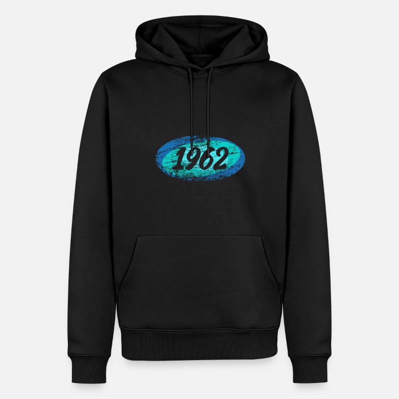 1962 1962 - Sweat à capuche Premium bio Homme - noir