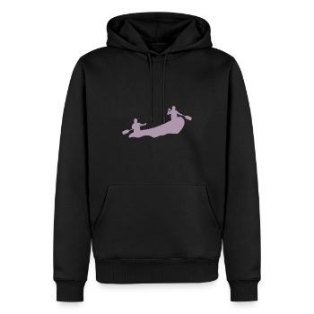 Rafting Silhouette Wildwasser Schlauchboot Fluss - Männer Premium Bio Hoodie - Schwarz - Vorne - Nico (187cm)