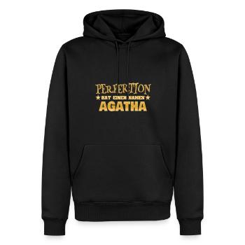 Spruch Agatha - Männer Premium Bio Hoodie - Schwarz - Vorne - Nico (187cm)