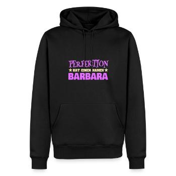 Barbara - Männer Premium Bio Hoodie - Schwarz - Vorne - Nico (187cm)