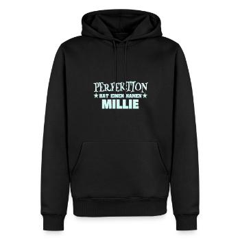 Geschenk für Millie - Männer Premium Bio Hoodie - Schwarz - Vorne - Nico (187cm)