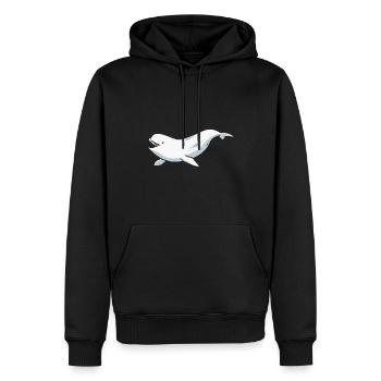 Weißwal Beluga Wal - Männer Premium Bio Hoodie - Schwarz - Vorne - Nico (187cm)