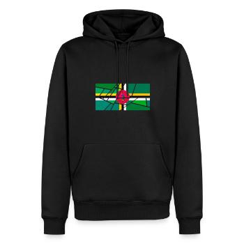 Vorname Dominica - Männer Premium Bio Hoodie - Schwarz - Vorne - Nico (187cm)