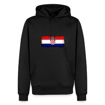 Kroatien - Männer Premium Bio Hoodie - Schwarz - Vorne - Nico (187cm)