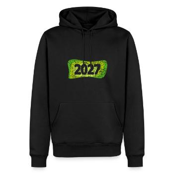 Rayures 2027 - Sweat à capuche Premium bio Homme - noir - Devant - Nico (187cm)