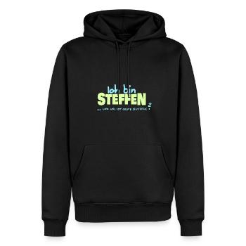Steffen - Männer Premium Bio Hoodie - Schwarz - Vorne - Nico (187cm)