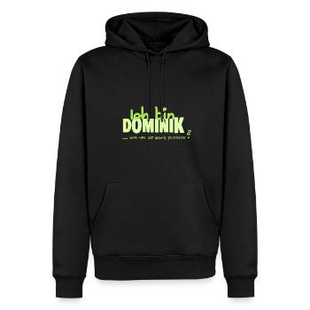 Namenschild Dominik - Männer Premium Bio Hoodie - Schwarz - Vorne - Nico (187cm)