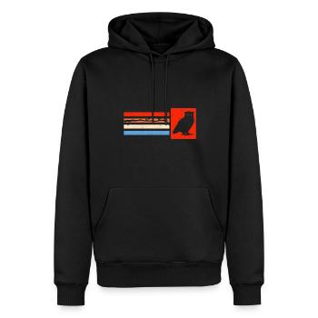 Retro Owl Enthusiast Silhouette Vintage Ornitholog - Männer Premium Bio Hoodie - Schwarz - Vorne - Nico (187cm)