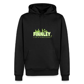 Vorname Finnley - Männer Premium Bio Hoodie - Schwarz - Vorne - Nico (187cm)