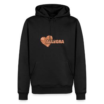 Prénom Allegra - Sweat à capuche Premium bio Homme - noir - Devant - Nico (187cm)