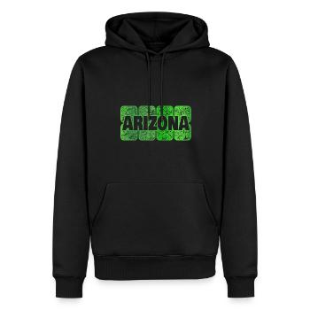 First name Arizona - Men’s Premium Organic Hoodie - black - Front - Nico (187cm)