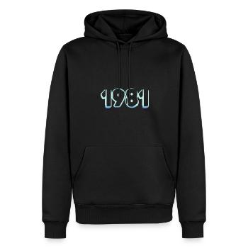 Witzig 1981 - Men’s Premium Organic Hoodie - black - Front - Nico (187cm)