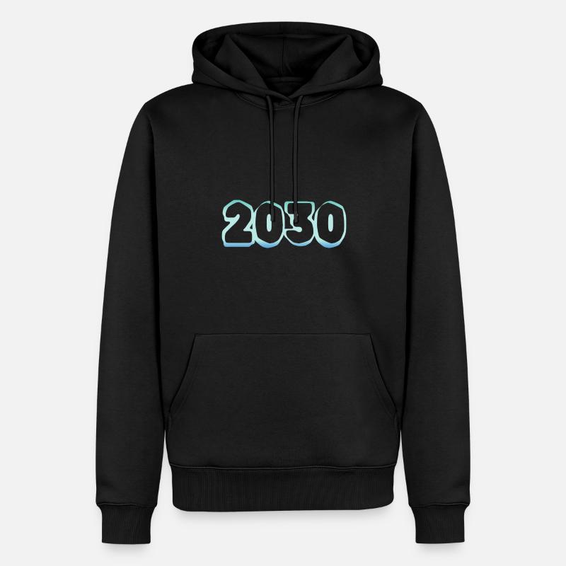 2030 - Männer Premium Bio Hoodie - Schwarz