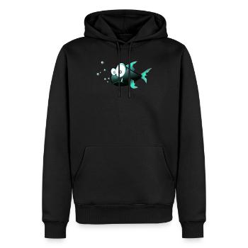 T-shirt de poisson drôle - Sweat à capuche Premium bio Homme - noir - Devant - Nico (187cm)