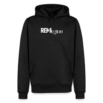 Remington Nom de personne - Sweat à capuche Premium bio Homme - noir - Devant - Nico (187cm)