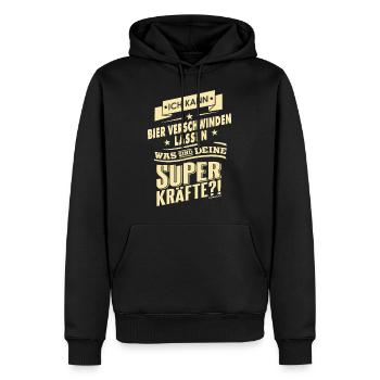 Superkräfte Bier verschwinden lassen - - Männer Premium Bio Hoodie - Schwarz - Vorne - Nico (187cm)