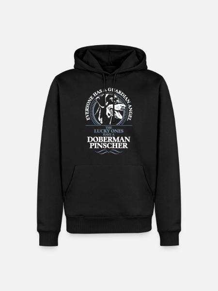 GUARDIAN ANGEL DOBERMAN PINSCHER - Men’s Premium Organic Hoodie - black