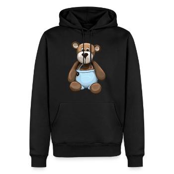 Teddybär Teddy Bär Bärchen Kindergarten - Männer Premium Bio Hoodie - Schwarz - Vorne - Nico (187cm)