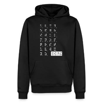 braille wite - Sweat à capuche Premium bio Homme - noir - Devant - Nico (187cm)