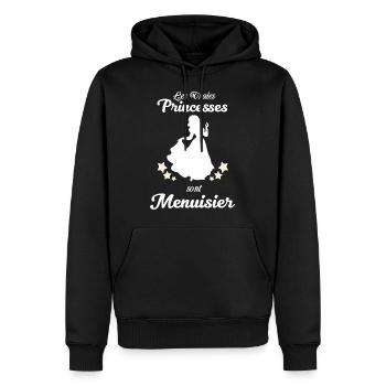 Menuisier cadeau humour - Sweat à capuche Premium bio Homme - noir - Devant - Nico (187cm)