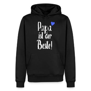 Papa ist der Beste | Bester Papa Geschenk für Papa - Männer Premium Bio Hoodie - Schwarz - Vorne - Nico (187cm)