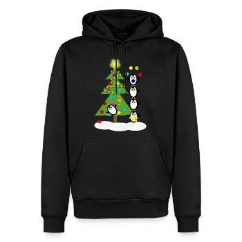 Weihnachtspinguine - Männer Premium Bio Hoodie - Schwarz - Vorne - Nico (187cm)