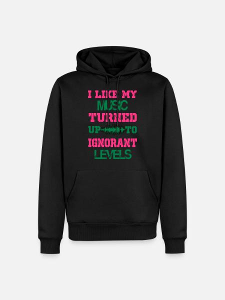 i like my music turned up to levels - Men’s Premium Organic Hoodie - black