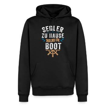 Segler Boot Segeln Anker Kapitän Sprüche Geschenk - Männer Premium Bio Hoodie - Schwarz - Vorne - Nico (187cm)