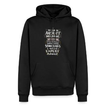 Yes I Am An Aircraft Mechanic - Airplane Mechanic - Sweat à capuche Premium bio Homme - noir - Devant - Nico (187cm)
