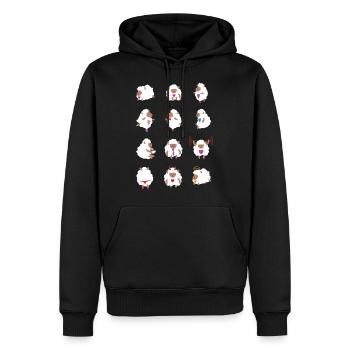 Mouton - Funny pictures - Idée cadeau - Sweat à capuche Premium bio Homme - noir - Devant - Nico (187cm)