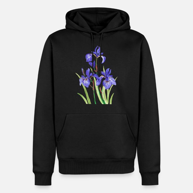 Irises - Sweat à capuche Premium bio Homme - noir