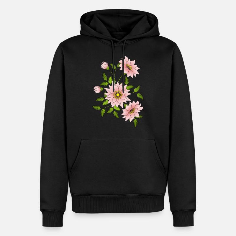 fleurs - Sweat à capuche Premium bio Homme - noir