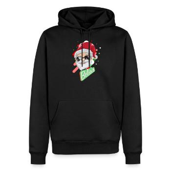 Nikolaus Santa Claus Weihnachtsmann - Männer Premium Bio Hoodie - Schwarz - Vorne - Nico (187cm)