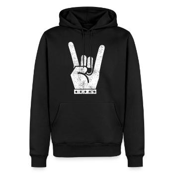 Rock And Roll - Sweat à capuche Premium bio Homme - noir - Devant - Nico (187cm)