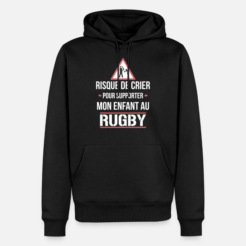 Rugby - risque de crier - Sweat à capuche Premium bio Homme - noir