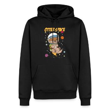 Otter Space | Outer Space - Männer Premium Bio Hoodie - Schwarz - Vorne - Nico (187cm)