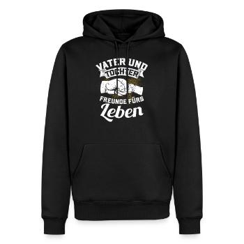 Père et fille - amis pour la vie - Sweat à capuche Premium bio Homme - noir - Devant - Nico (187cm)