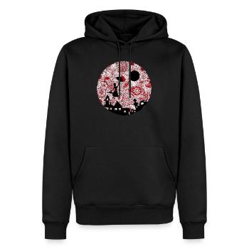 Nourrice chanteuse Mary - Sweat à capuche Premium bio Homme - noir - Devant - Nico (187cm)