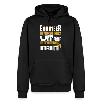 Ingenieur Shirt - Männer Premium Bio Hoodie - Schwarz - Vorne - Nico (187cm)