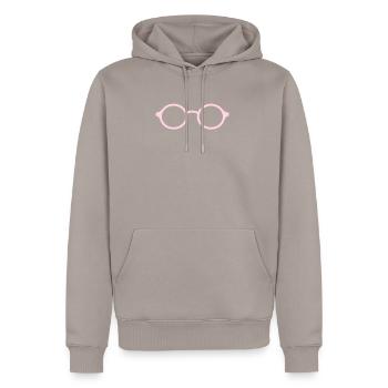 lunettes roses - Sweat à capuche Premium bio Homme - taupe - Devant - Nico (187cm)